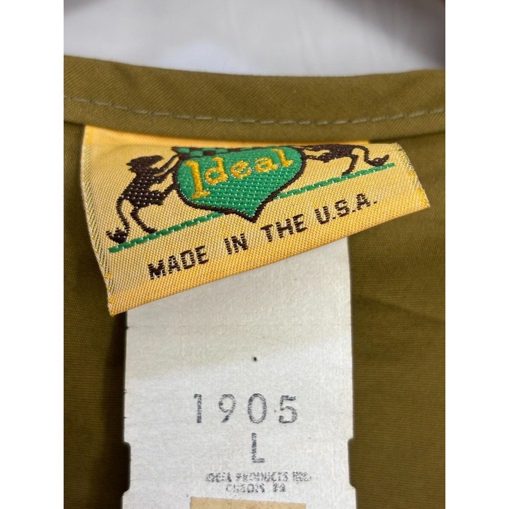 Ideal Zip Front Fishing Vest Mens Olive Drab Green Utility Pockets Large Vintage - Picture 6 of 7